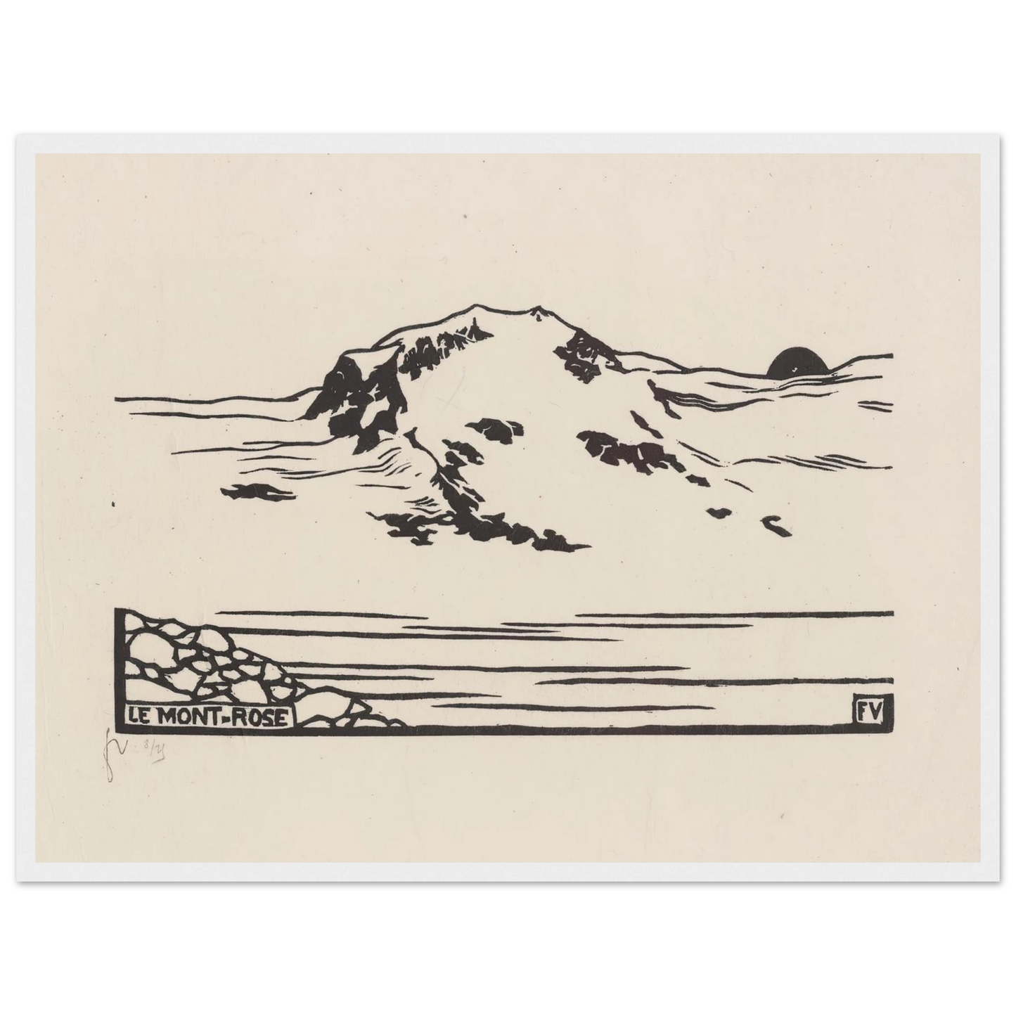 Le Mont-Rose (1892) Art Print | Felix Vallotton - Framed Poster - 30x40 cm / 12x16″ - Black frame