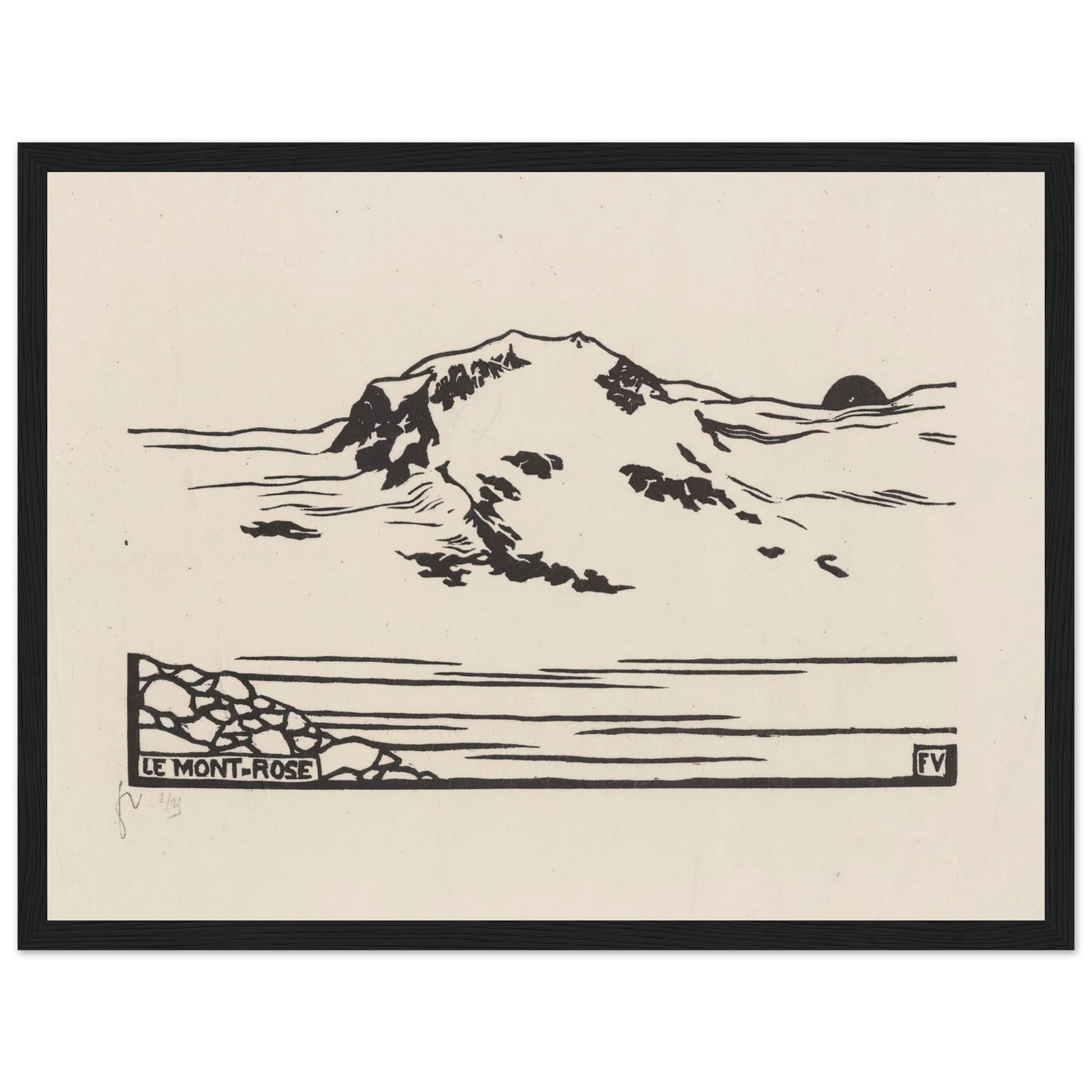 Le Mont-Rose (1892) Art Print | Felix Vallotton - Framed Poster - 30x40 cm / 12x16″ - Black frame