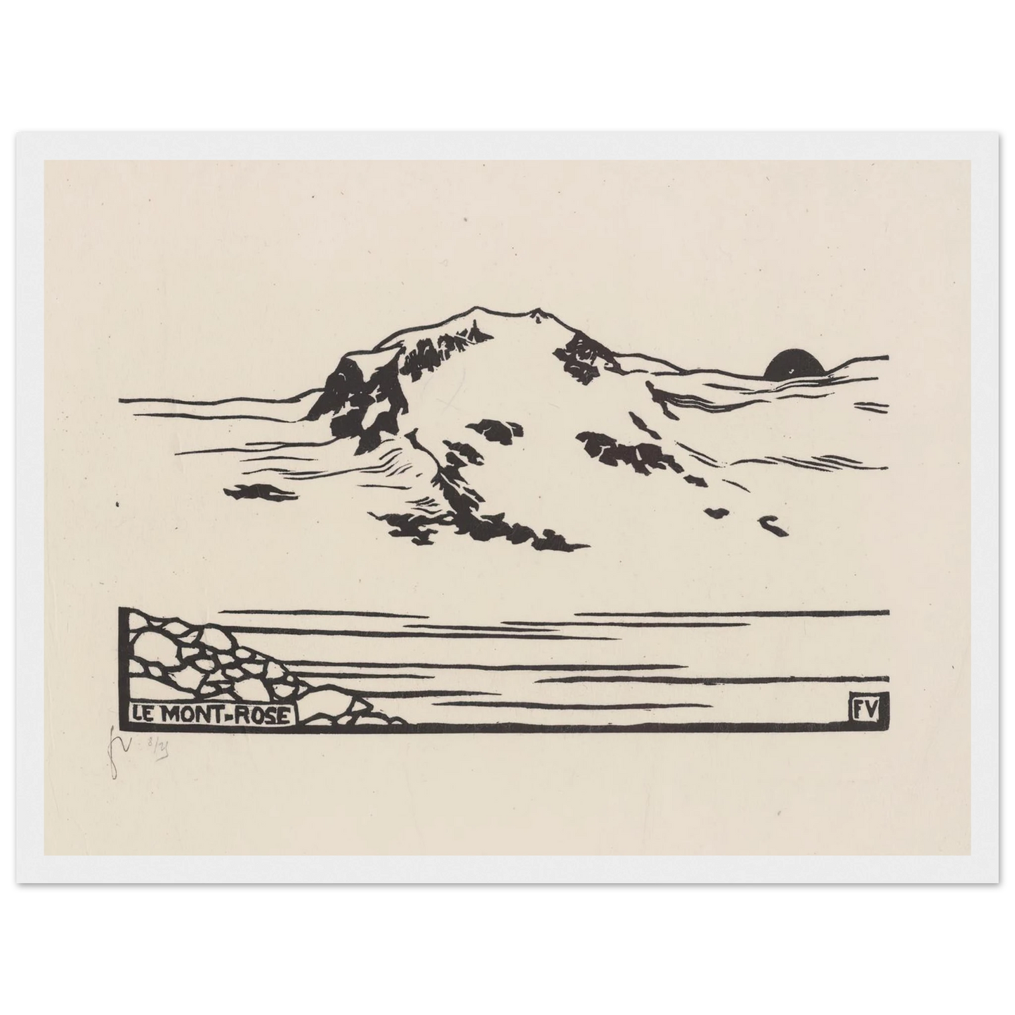 Le Mont-Rose (1892) Art Print | Felix Vallotton - Framed Poster - 30x40 cm / 12x16″ - Black frame