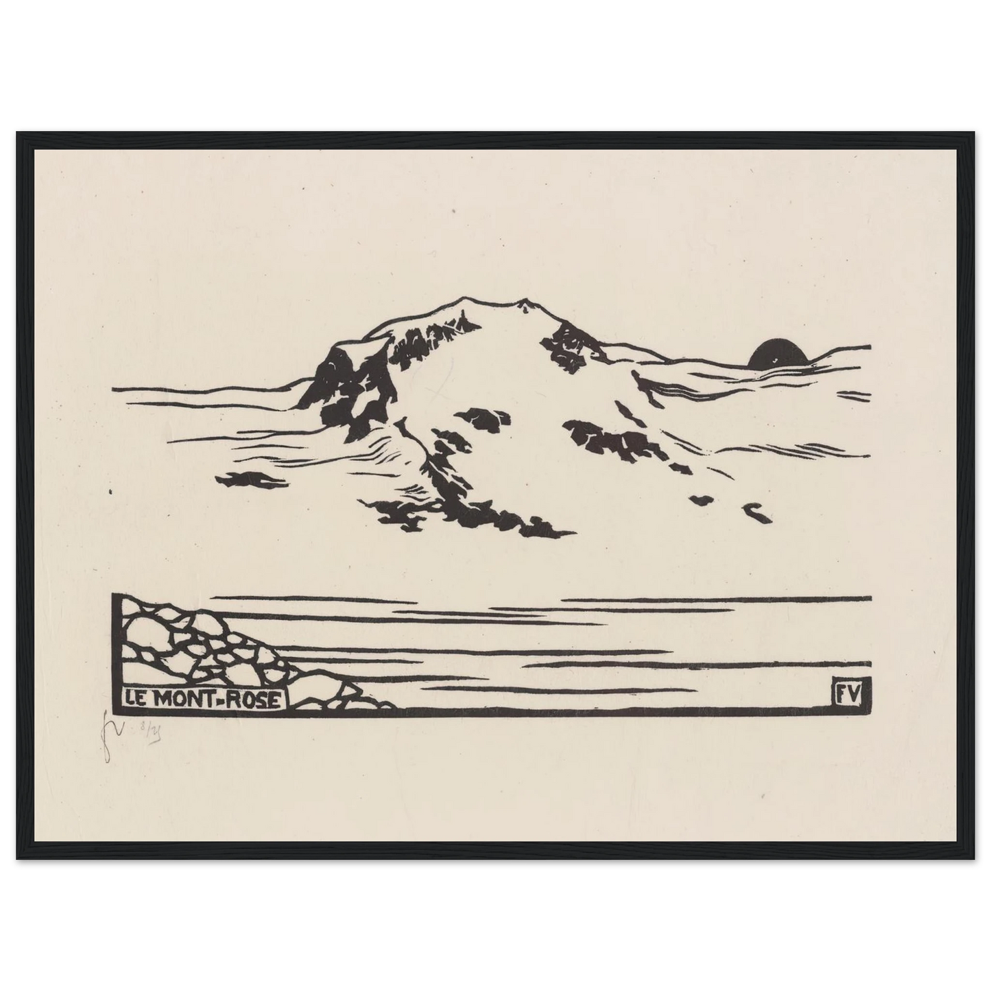 Le Mont-Rose (1892) Art Print | Felix Vallotton - Framed Poster - 30x40 cm / 12x16″ - Black frame
