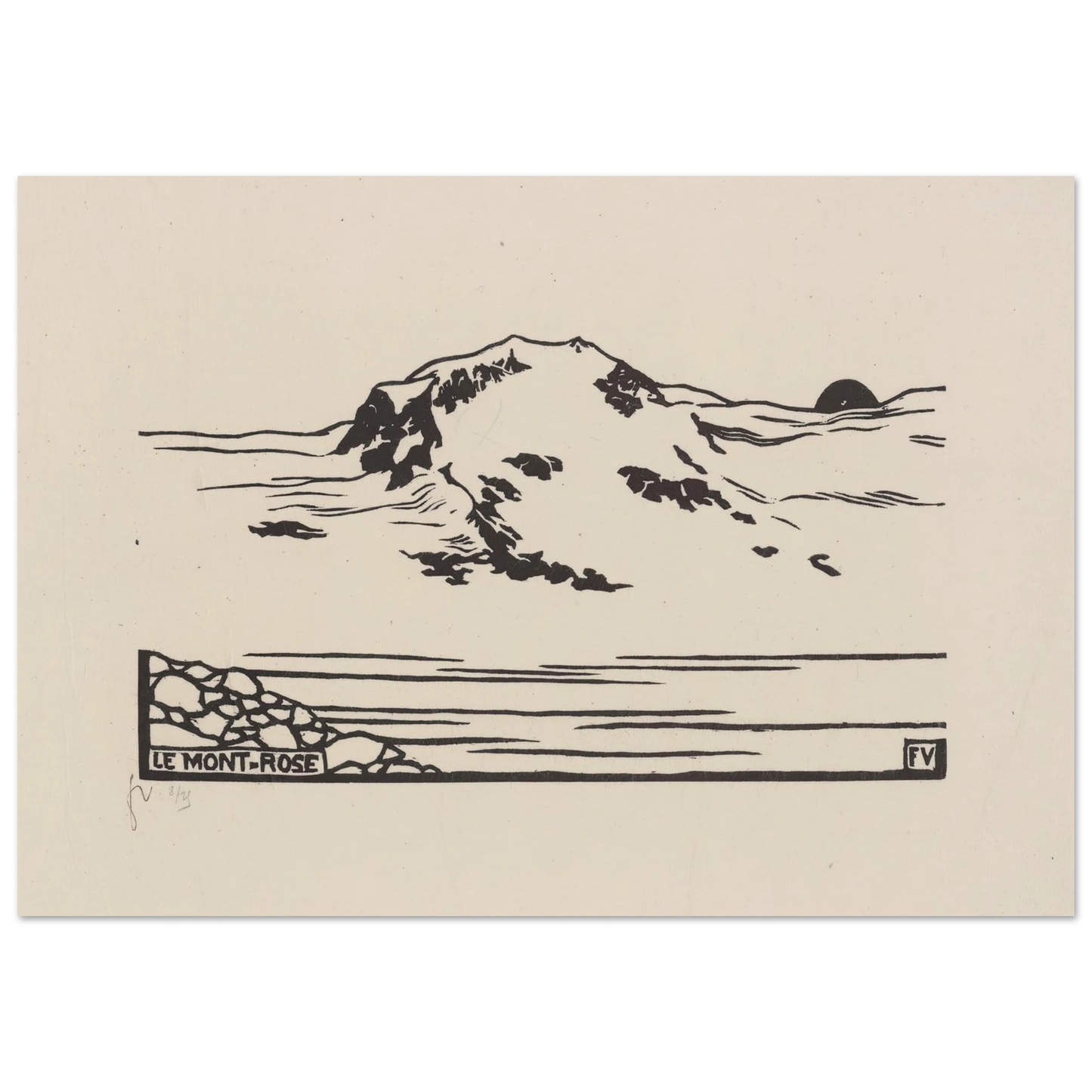 Le Mont-Rose (1892) Art Print | Felix Vallotton - Framed Poster - 30x40 cm / 12x16″ - Black frame