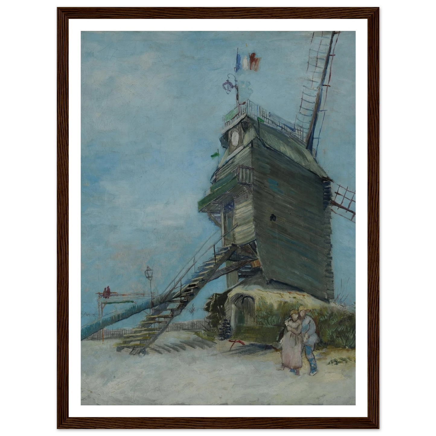 Le Moulin de la Galette (ca. 1886) Art Print | Vincent van Gogh - Framed Poster - 30x40 cm / 12x16″ - Black frame