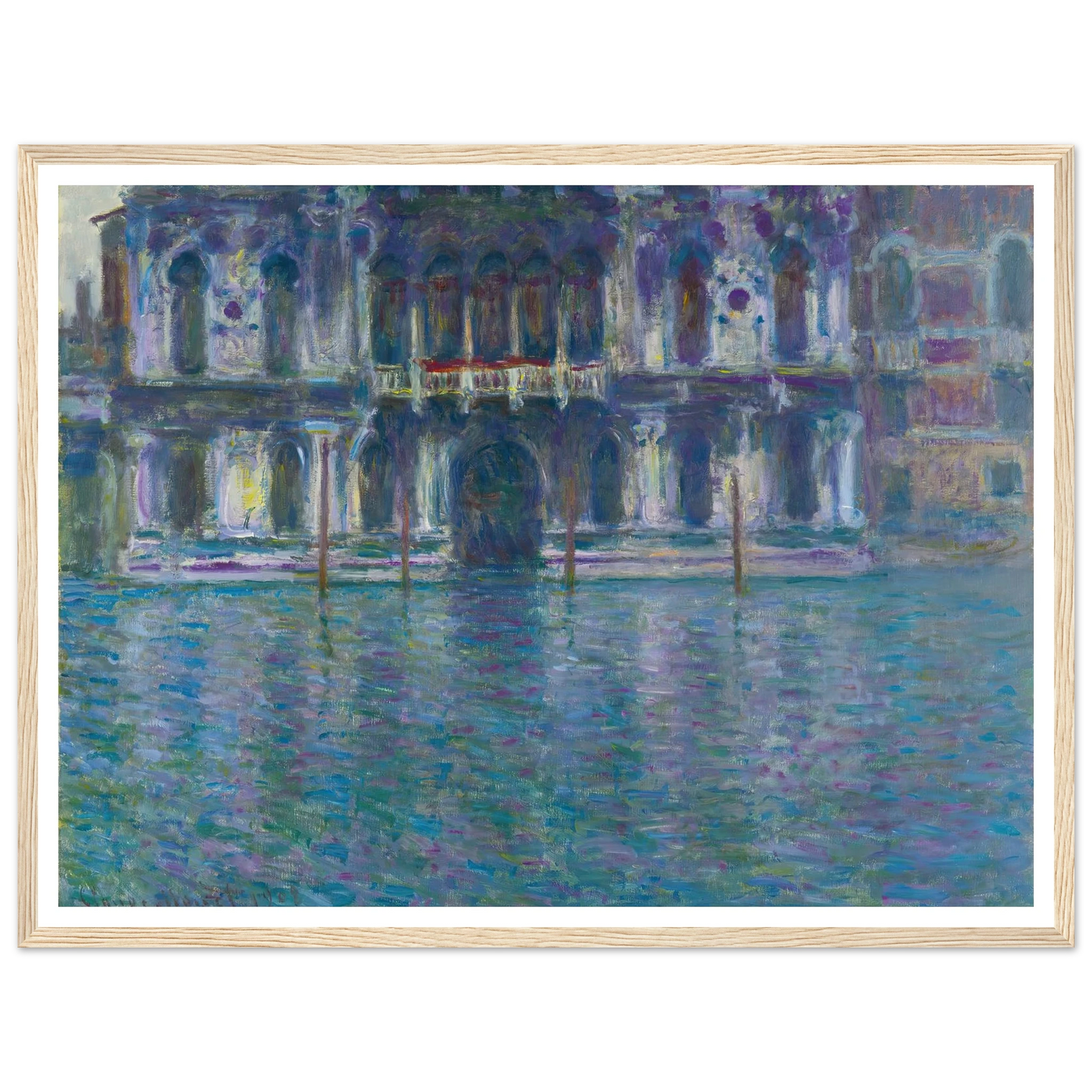Le Palais Contarini (1908) Art Print | Claude Monet - Framed Poster - 30x40 cm / 12x16″ - Black frame