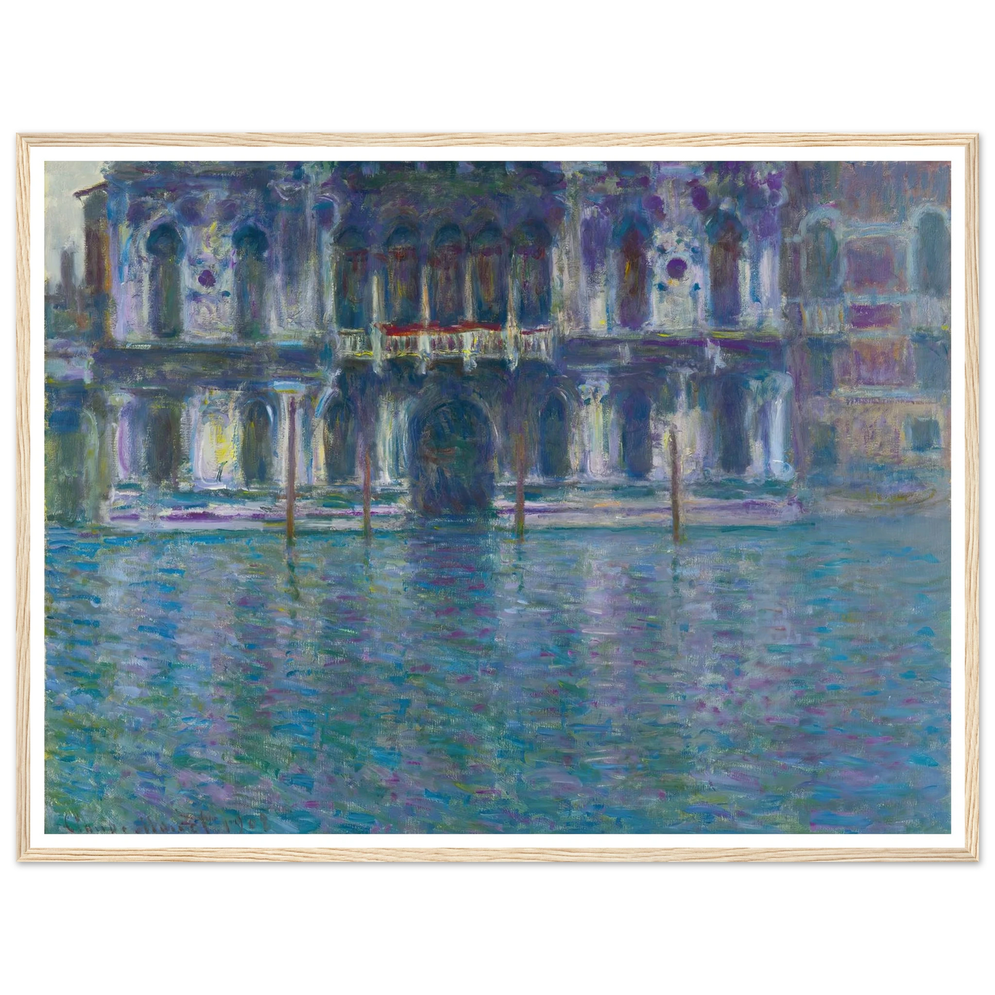Le Palais Contarini (1908) Art Print | Claude Monet - Framed Poster - 30x40 cm / 12x16″ - Black frame