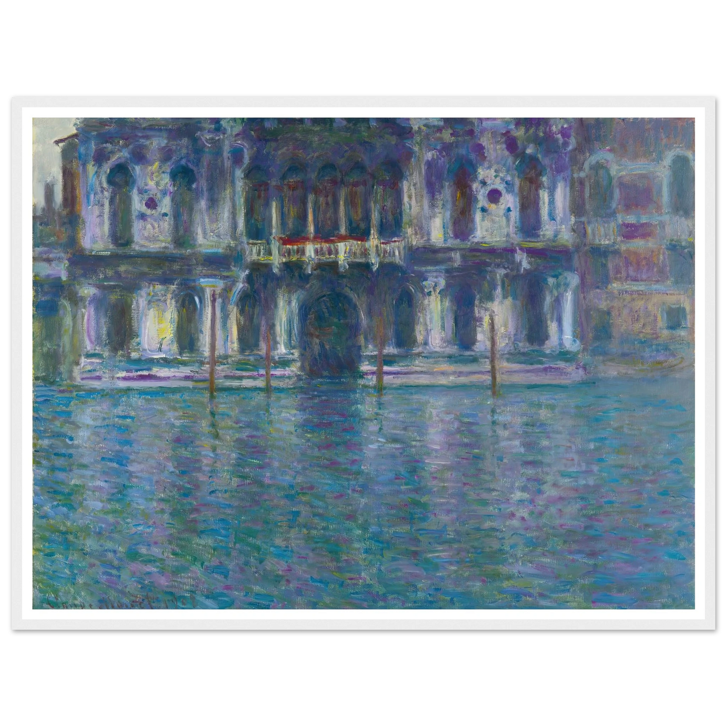 Le Palais Contarini (1908) Art Print | Claude Monet - Framed Poster - 30x40 cm / 12x16″ - Black frame