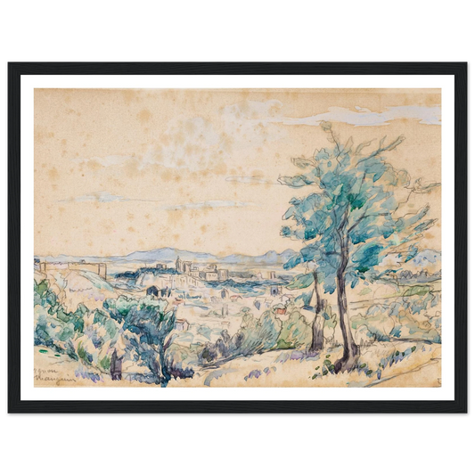Le Palais des Papes – Avignon (1927) Art Print | Henri Manguin - Framed Poster - 30x40 cm / 12x16″ - Black frame