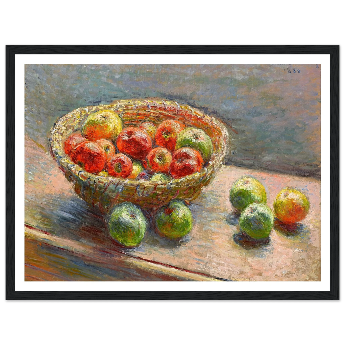 Le panier de pommes (1880) Art Print | Claude Monet - Framed Poster - 30x40 cm / 12x16″ - Black frame
