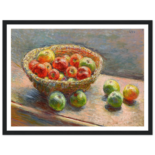 Le panier de pommes (1880) Art Print | Claude Monet - Framed Poster - 30x40 cm / 12x16″ - Black frame