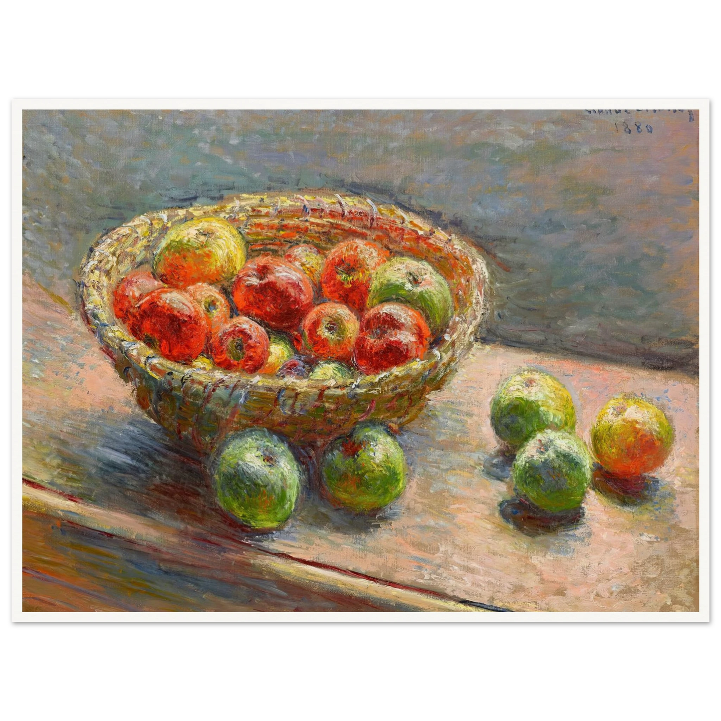 Le panier de pommes (1880) Art Print | Claude Monet - Framed Poster - 30x40 cm / 12x16″ - Black frame