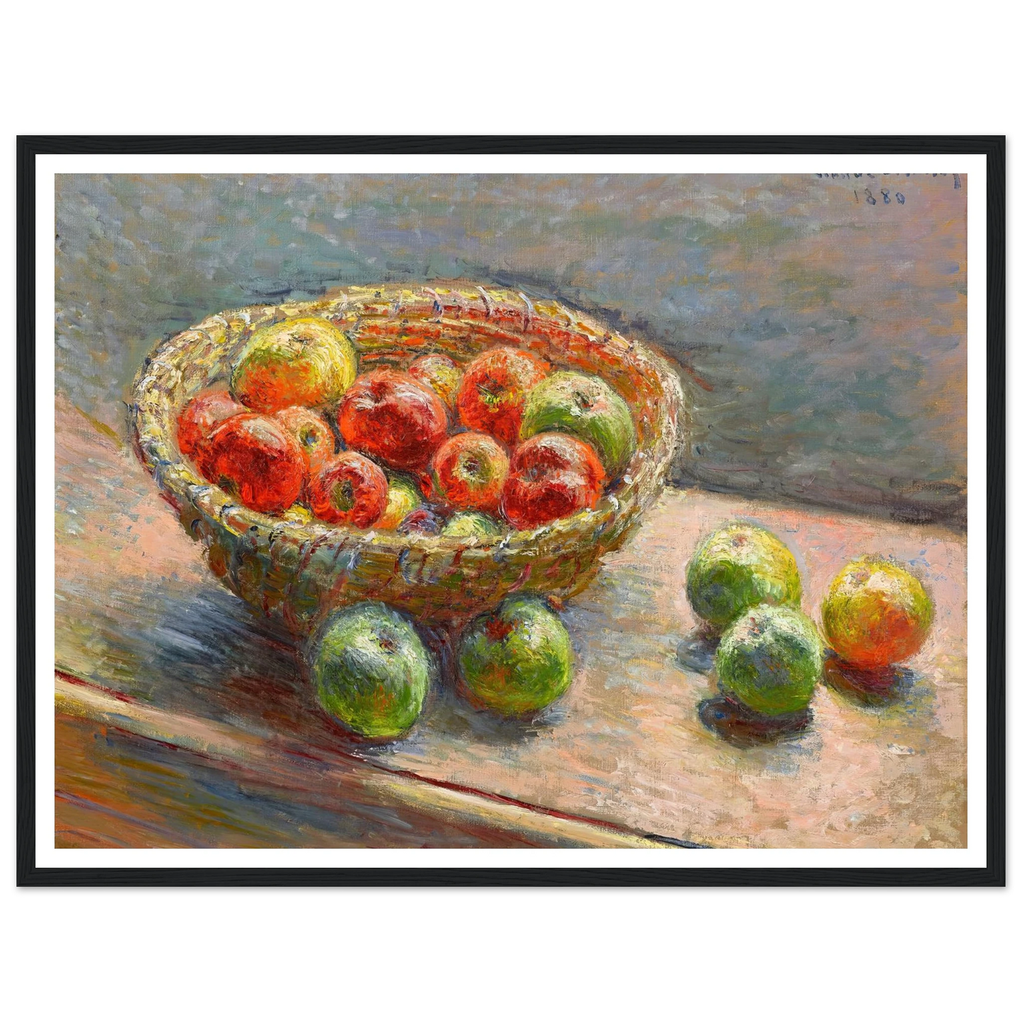Le panier de pommes (1880) Art Print | Claude Monet - Framed Poster - 30x40 cm / 12x16″ - Black frame