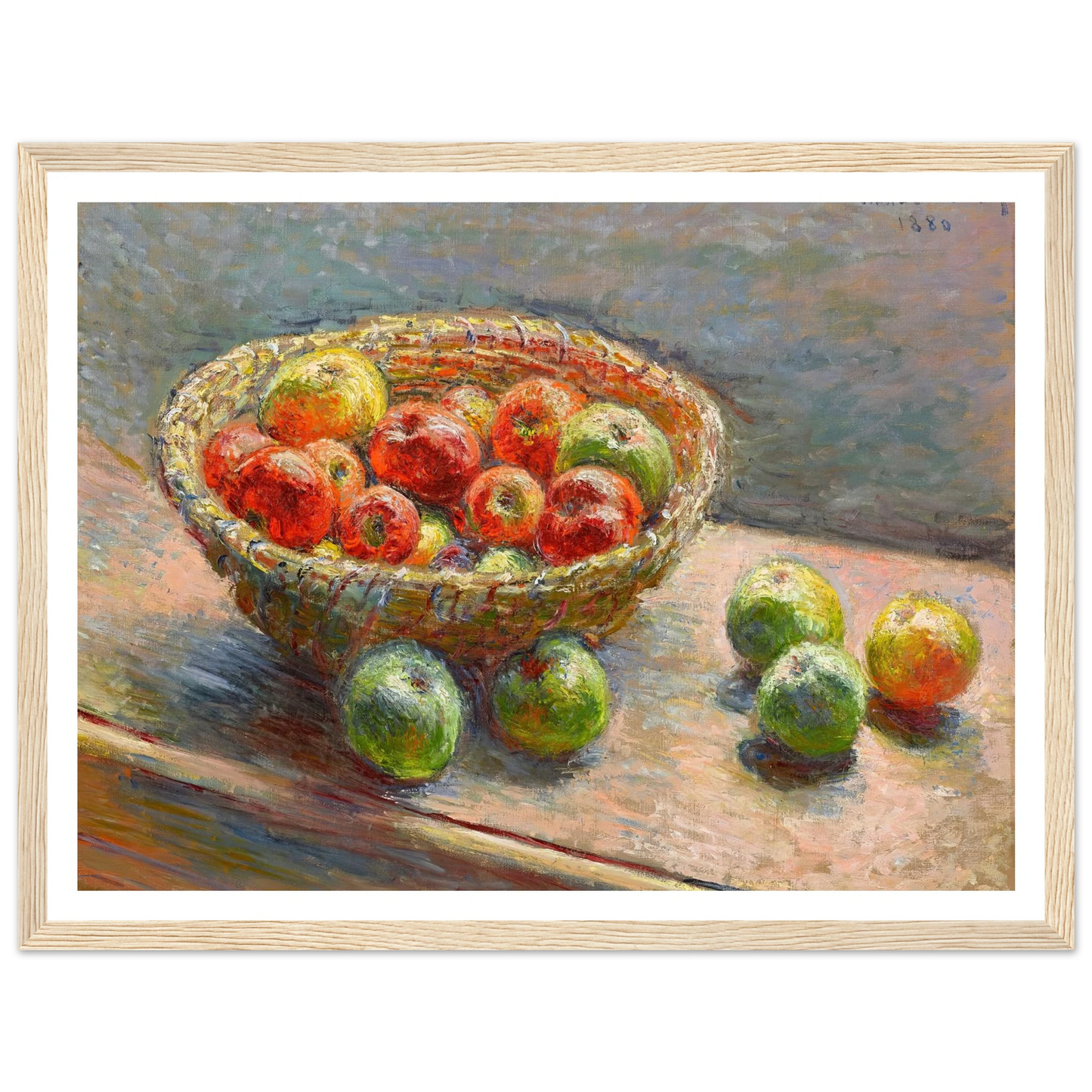 Le panier de pommes (1880) Art Print | Claude Monet - Framed Poster - 30x40 cm / 12x16″ - Black frame