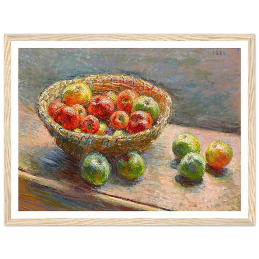 Le panier de pommes (1880) Art Print | Claude Monet - Framed Poster - 30x40 cm / 12x16″ - Black frame
