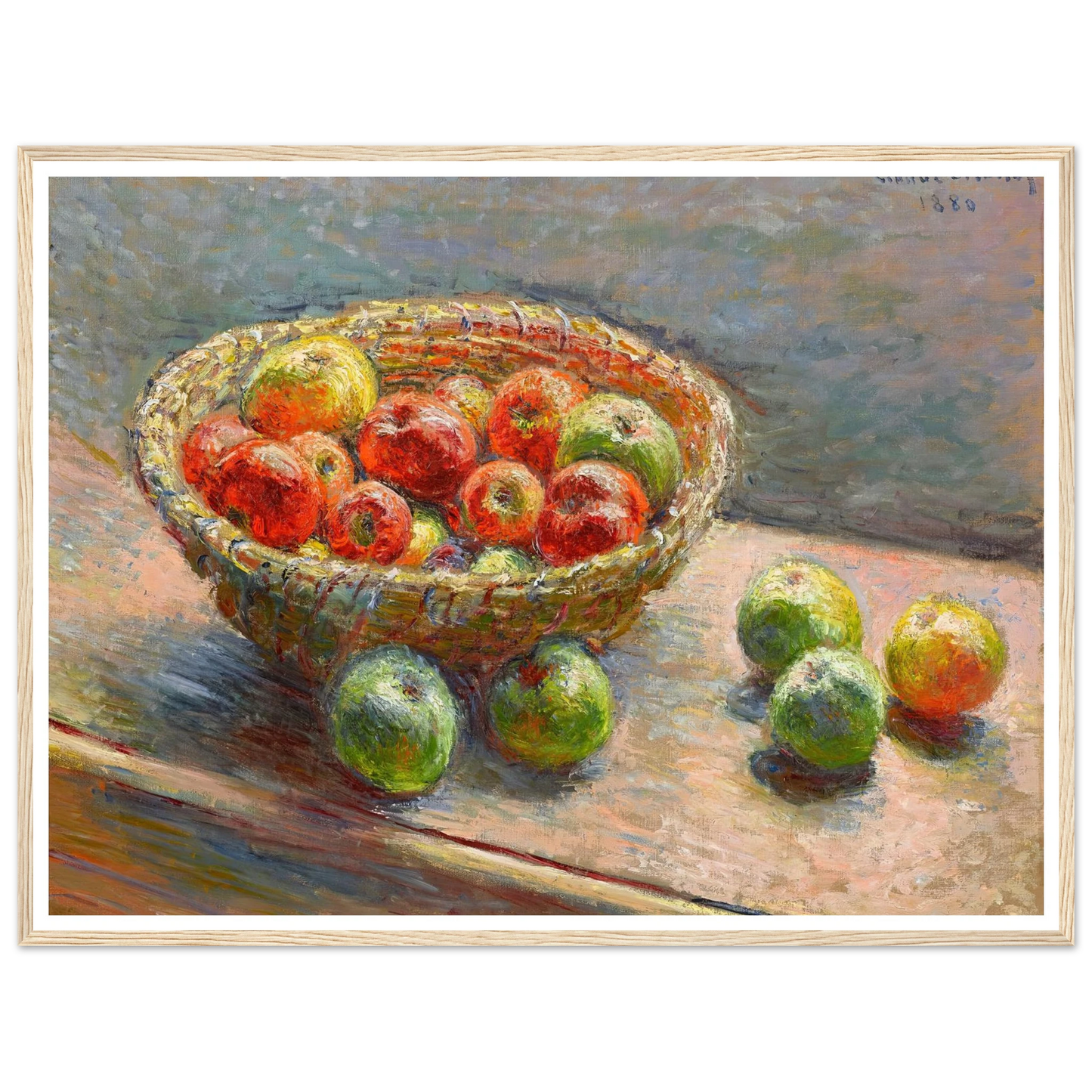 Le panier de pommes (1880) Art Print | Claude Monet - Framed Poster - 30x40 cm / 12x16″ - Black frame
