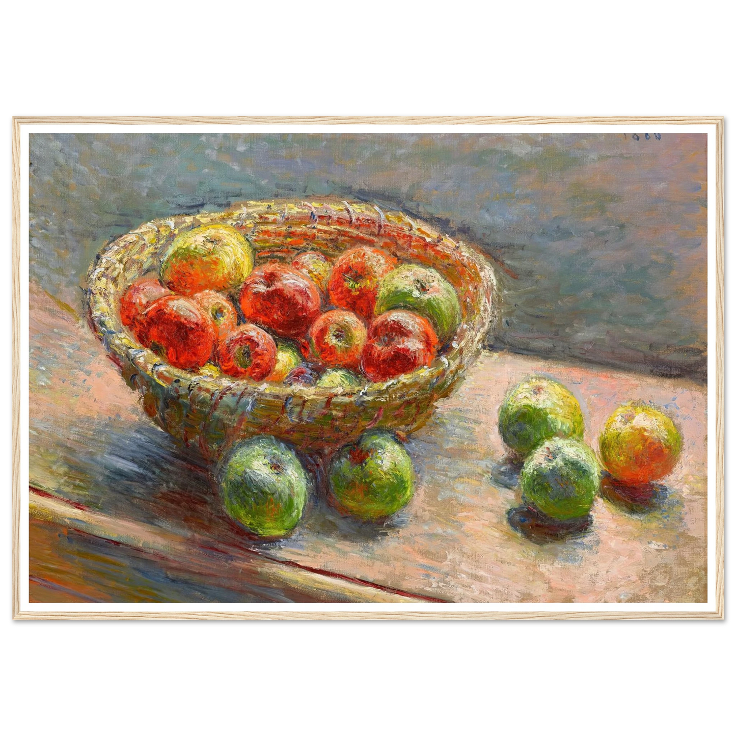 Le panier de pommes (1880) Art Print | Claude Monet - Framed Poster - 30x40 cm / 12x16″ - Black frame
