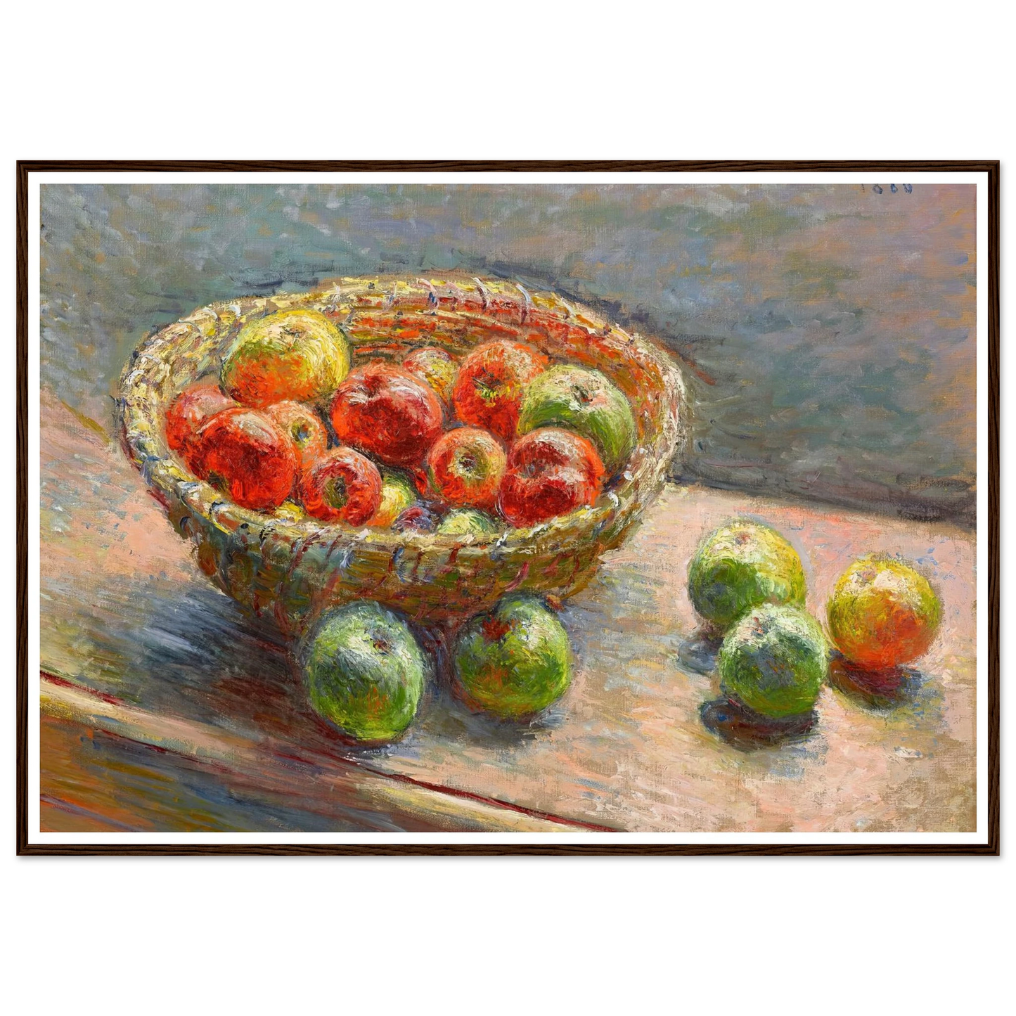 Le panier de pommes (1880) Art Print | Claude Monet - Framed Poster - 30x40 cm / 12x16″ - Black frame