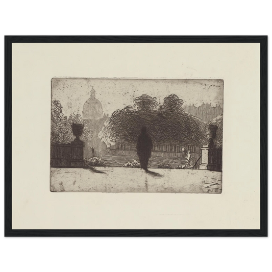 Le Panthéon vu du Luxembourg (1893) Art Print | Felix Vallotton - Framed Poster - 30x40 cm / 12x16″ - Black frame