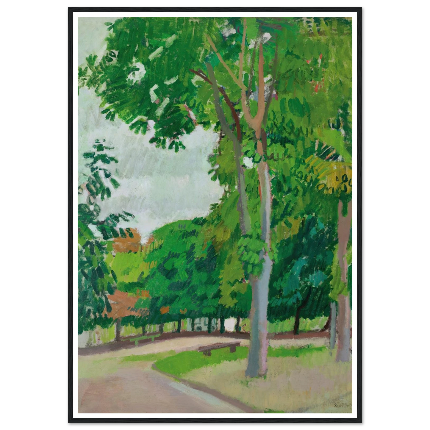 Le Parc (1902) Art Print | Raoul Dufy - Framed Poster - 30x40 cm / 12x16″ - Black frame