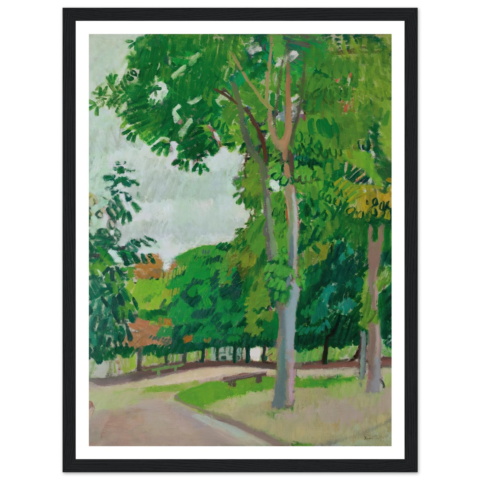 Le Parc (1902) Art Print | Raoul Dufy - Framed Poster - 30x40 cm / 12x16″ - Black frame