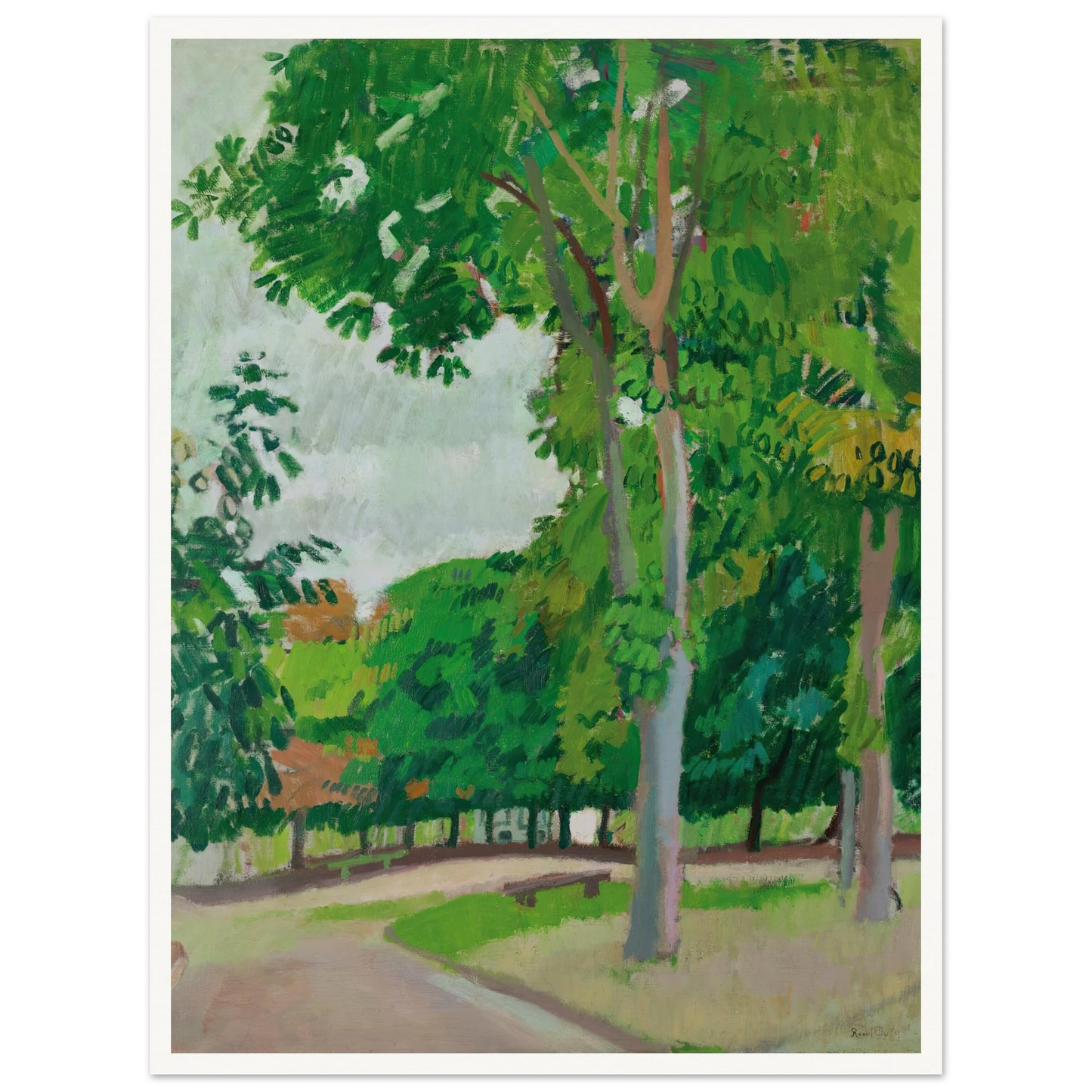Le Parc (1902) Art Print | Raoul Dufy - Framed Poster - 30x40 cm / 12x16″ - Black frame