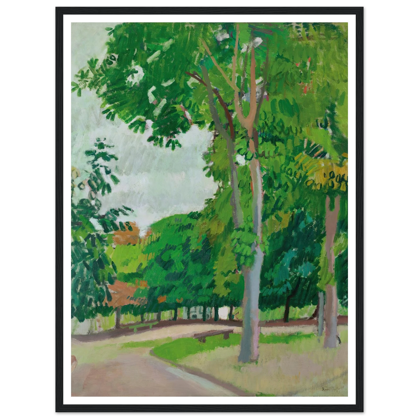 Le Parc (1902) Art Print | Raoul Dufy - Framed Poster - 30x40 cm / 12x16″ - Black frame