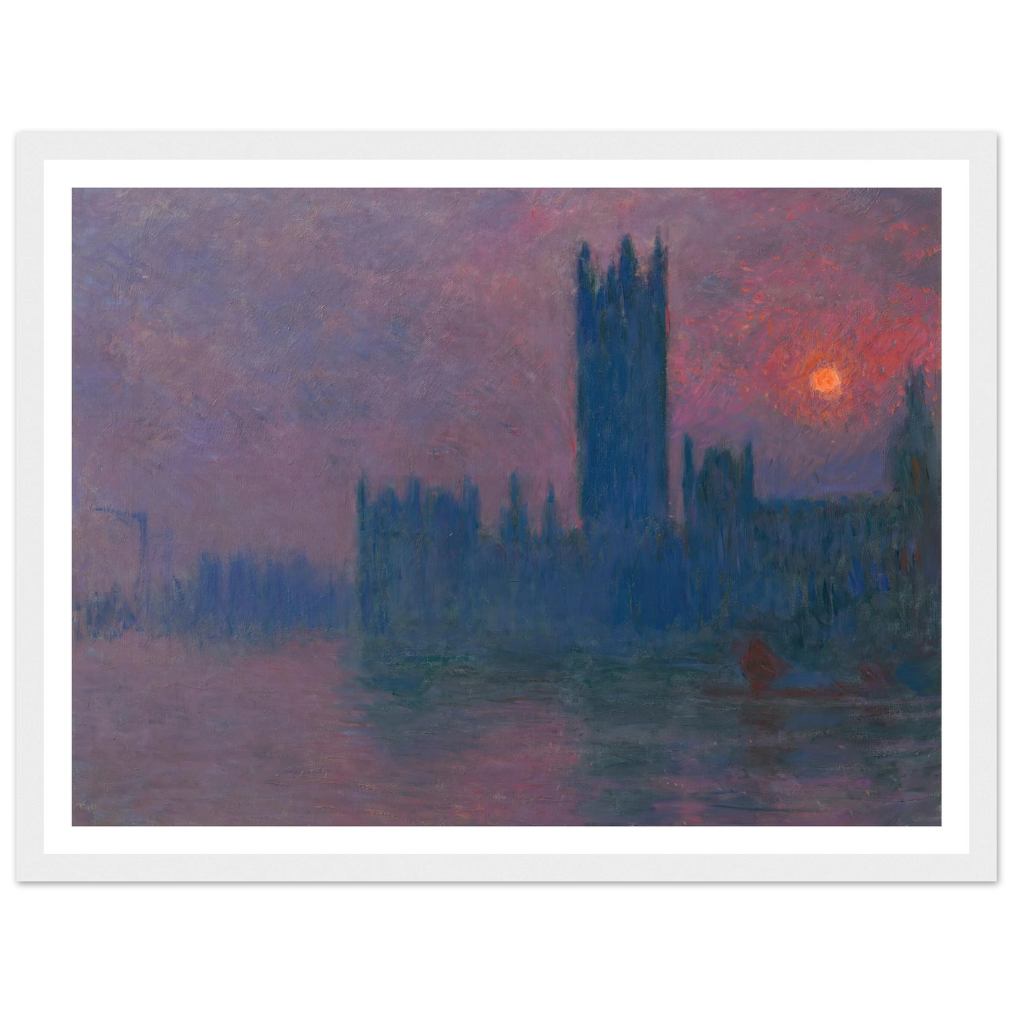 Le Parlement, soleil couchant (1900-1903) Art Print | Claude Monet - Framed Poster - 30x40 cm / 12x16″ - Black frame