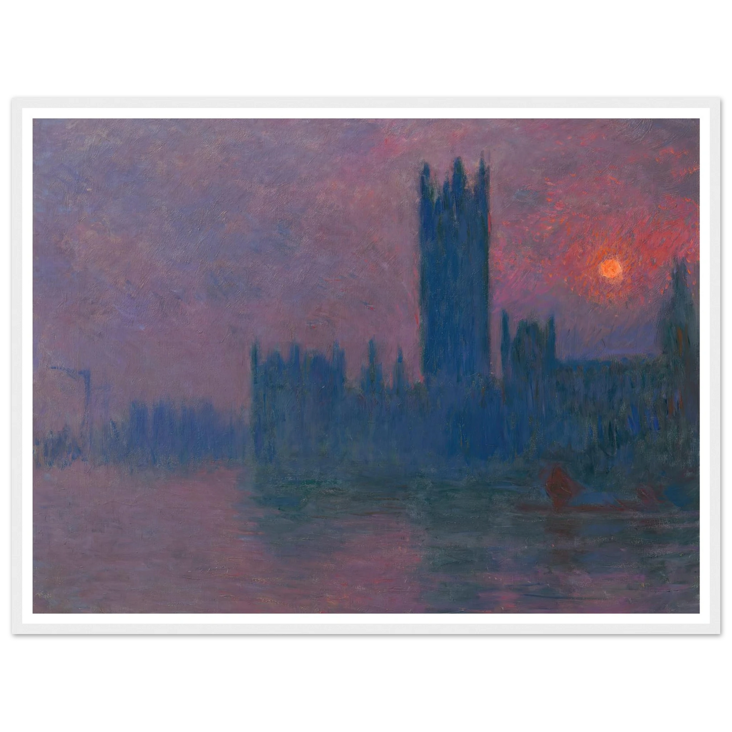 Le Parlement, soleil couchant (1900-1903) Art Print | Claude Monet - Framed Poster - 30x40 cm / 12x16″ - Black frame