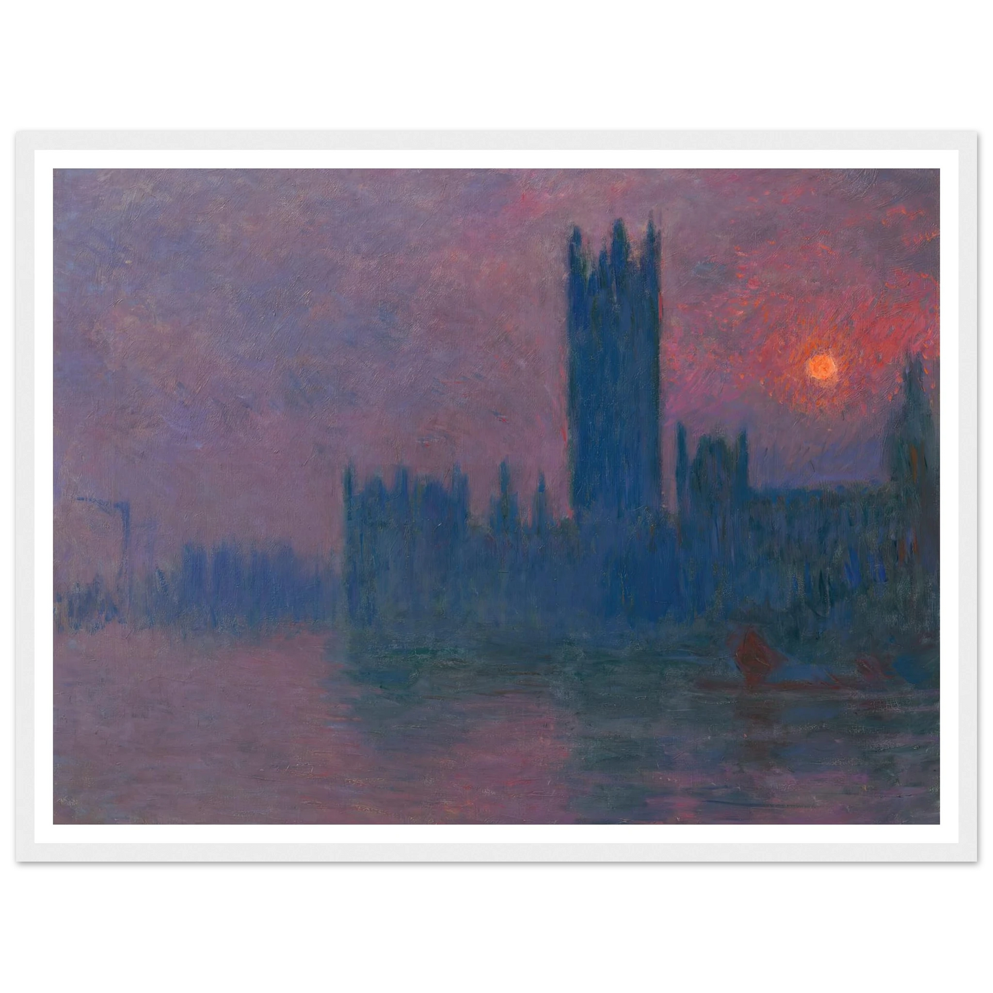 Le Parlement, soleil couchant (1900-1903) Art Print | Claude Monet - Framed Poster - 30x40 cm / 12x16″ - Black frame