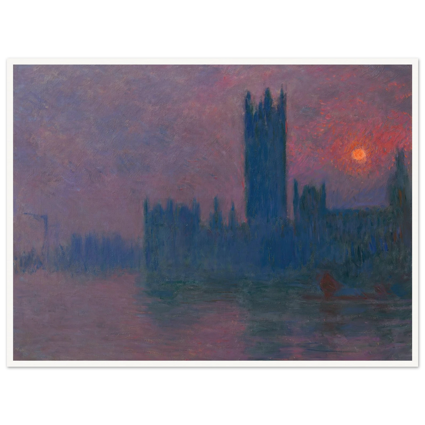 Le Parlement, soleil couchant (1900-1903) Art Print | Claude Monet - Framed Poster - 30x40 cm / 12x16″ - Black frame