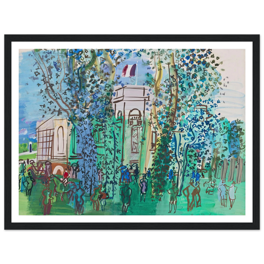 Le Pesage à Deauville (circa 1930) Art Print | Raoul Dufy - Framed Poster - 30x40 cm / 12x16″ - Black frame
