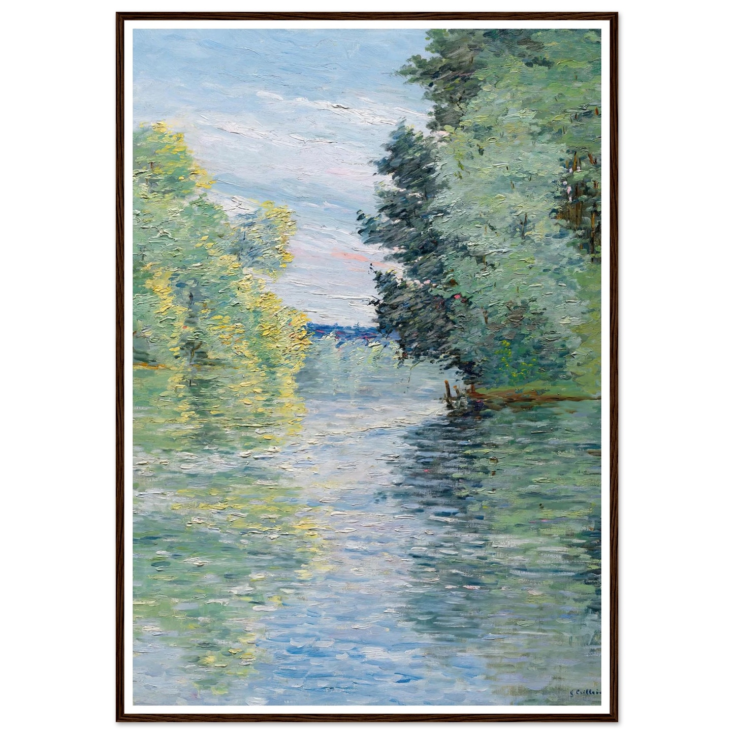 Le Petit bras de la Seine à Argenteuil (1890) Art Print | Gustave Caillebotte - Framed Poster - 30x40 cm / 12x16″ - Black frame