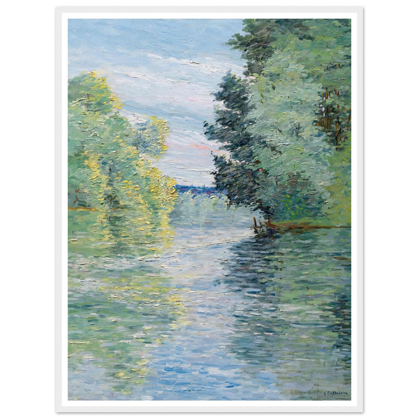 Le Petit bras de la Seine à Argenteuil (1890) Art Print | Gustave Caillebotte - Framed Poster - 30x40 cm / 12x16″ - Black frame