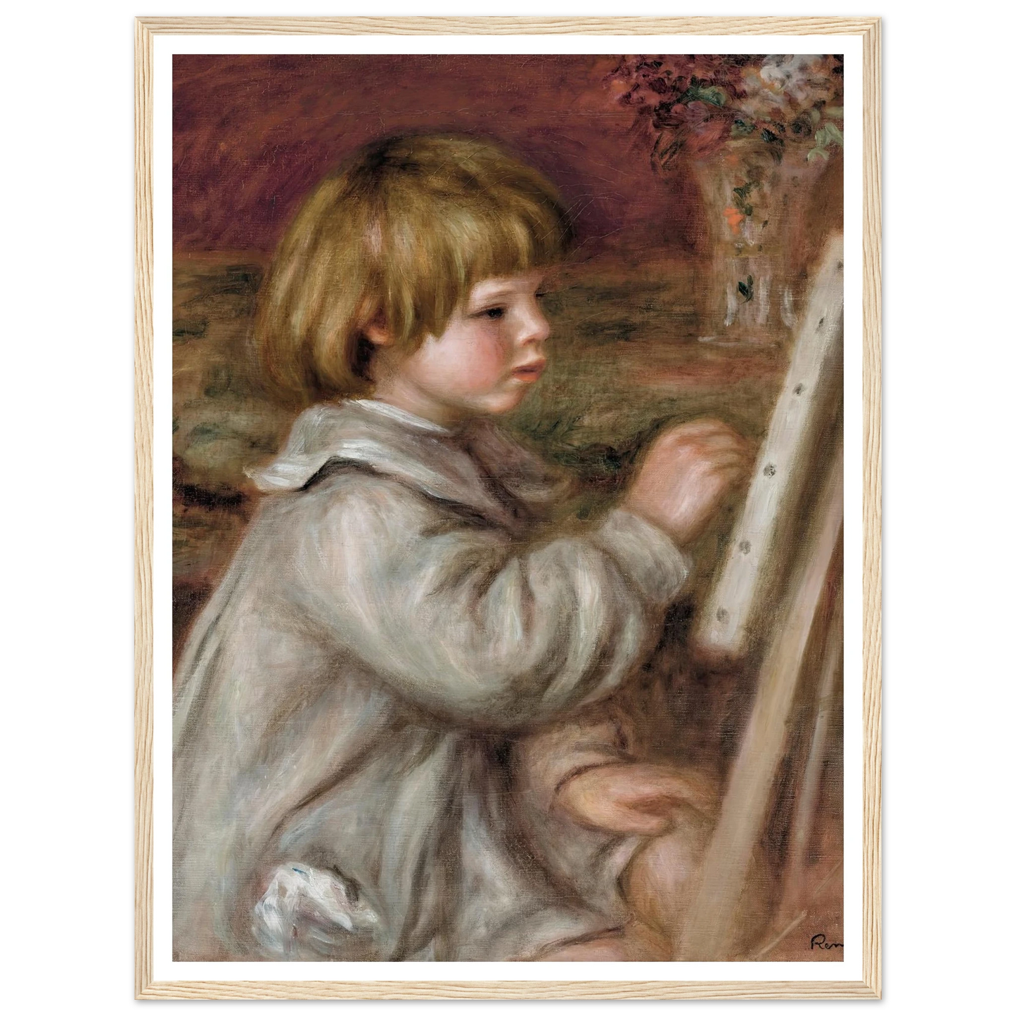 Le petit peintre (Claude Renoir) (1907) Art Print | Pierre Auguste Renoir - Framed Poster - 30x40 cm / 12x16″ - Black frame