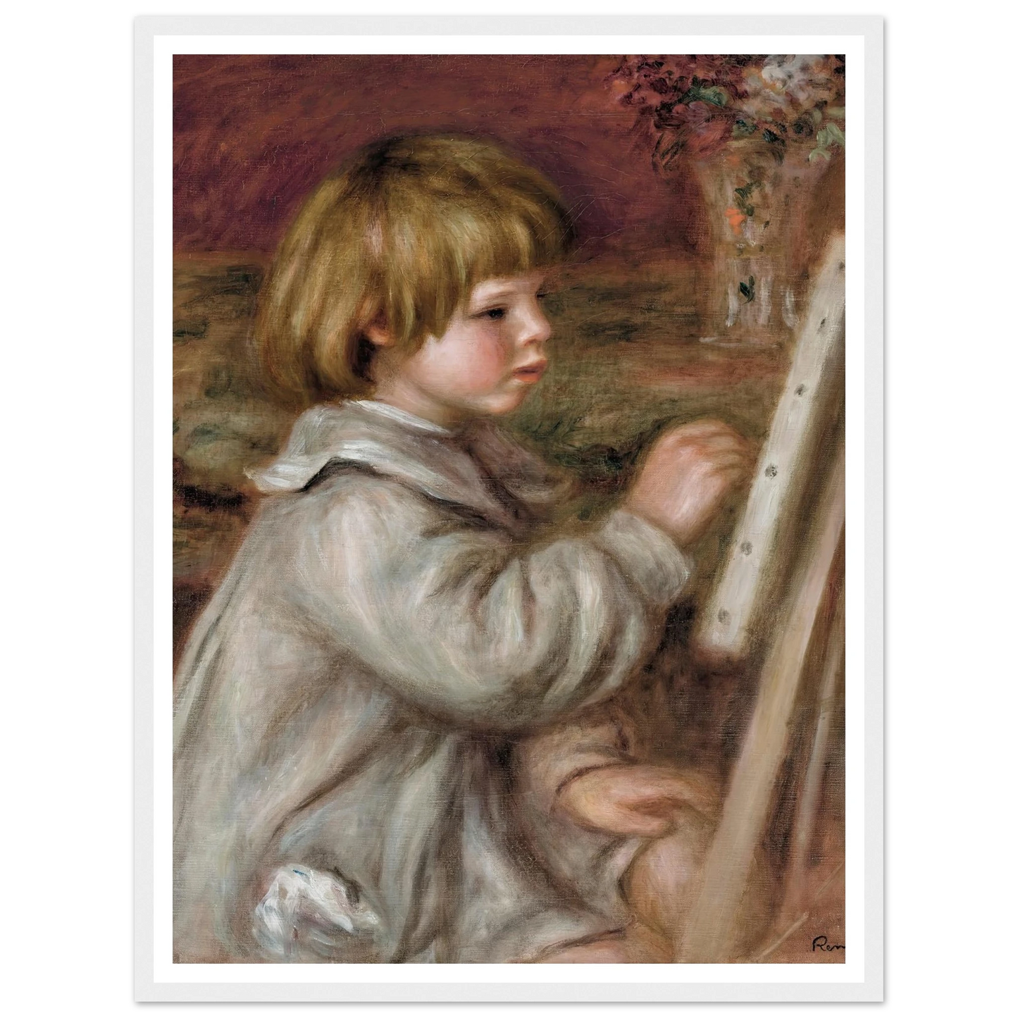Le petit peintre (Claude Renoir) (1907) Art Print | Pierre Auguste Renoir - Framed Poster - 30x40 cm / 12x16″ - Black frame