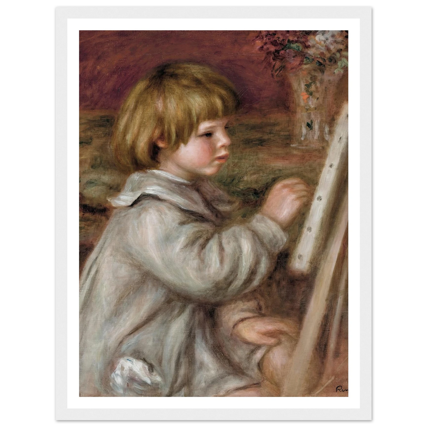 Le petit peintre (Claude Renoir) (1907) Art Print | Pierre Auguste Renoir - Framed Poster - 30x40 cm / 12x16″ - Black frame