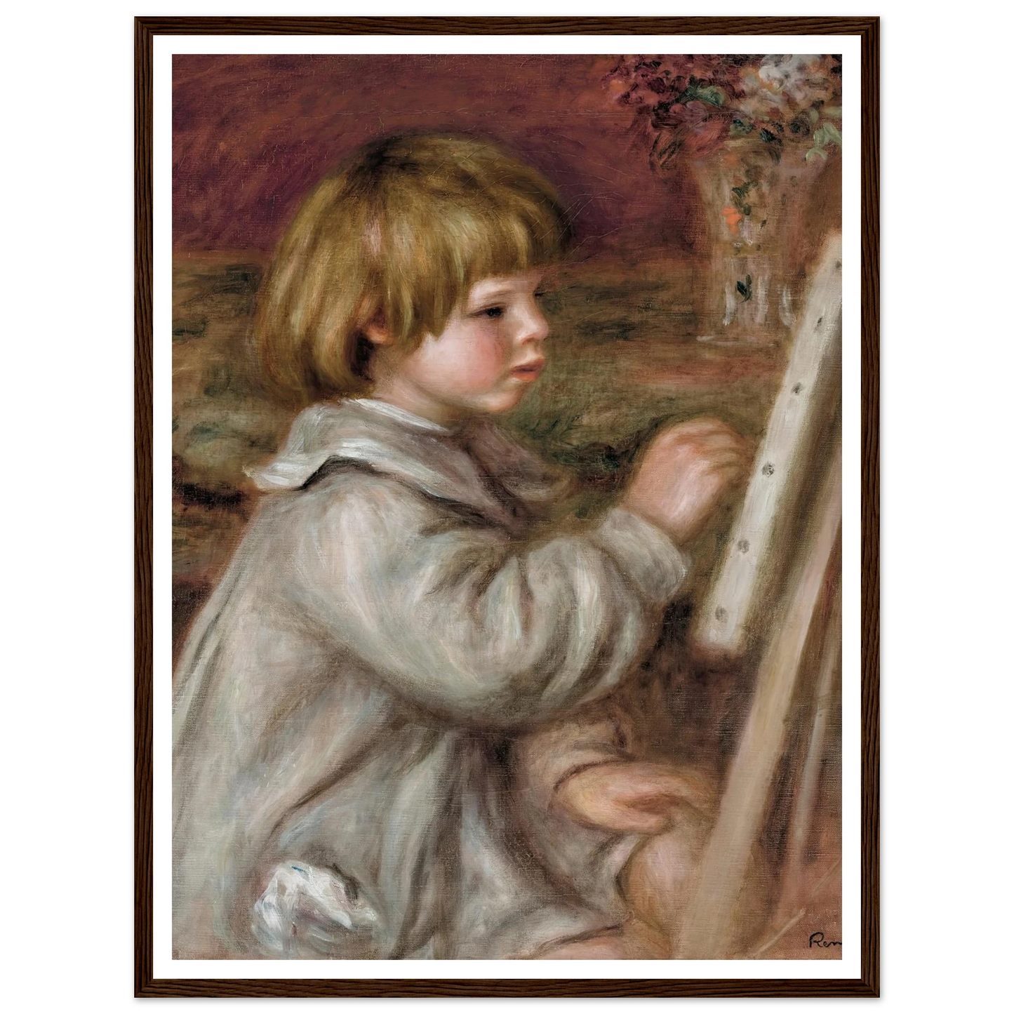 Le petit peintre (Claude Renoir) (1907) Art Print | Pierre Auguste Renoir - Framed Poster - 30x40 cm / 12x16″ - Black frame