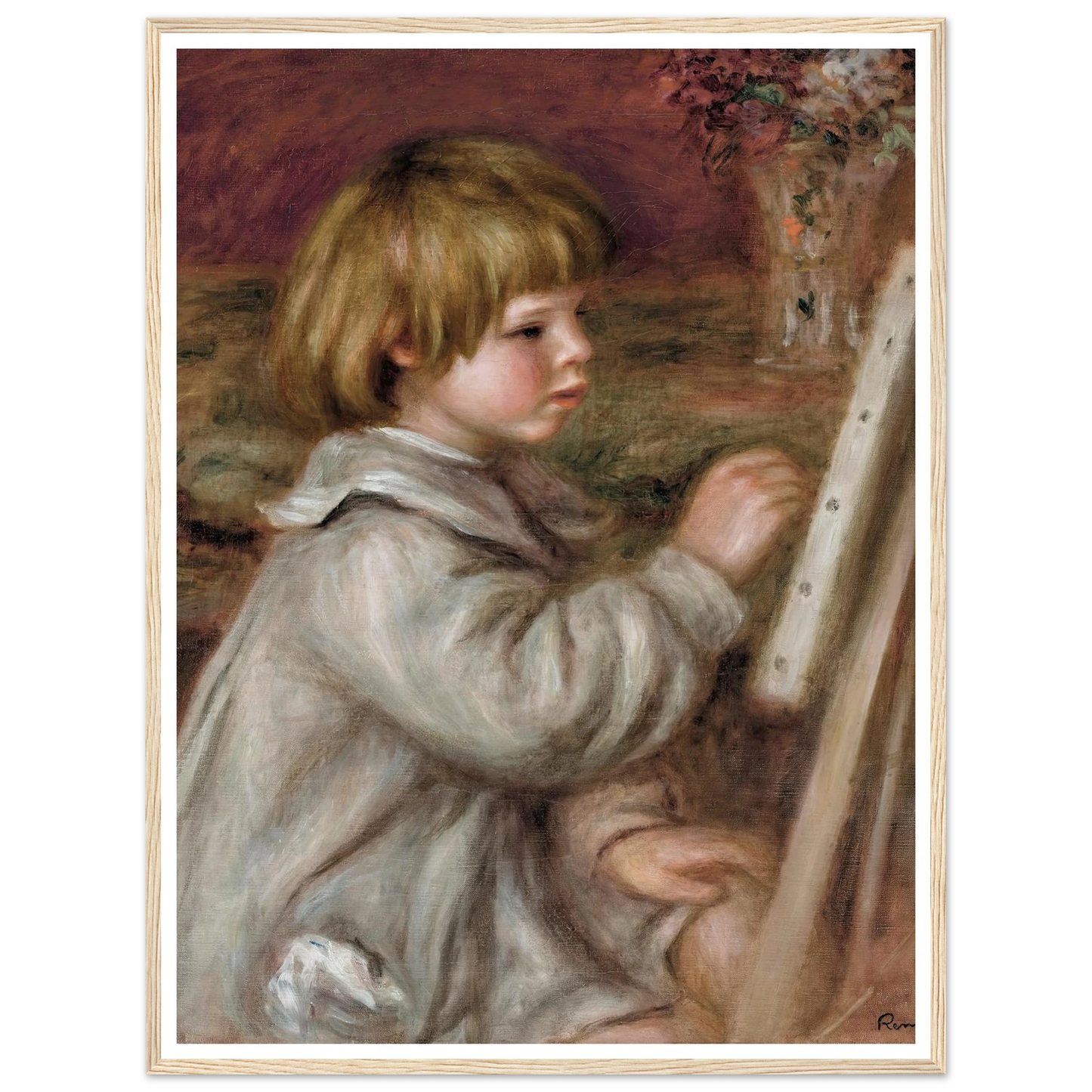 Le petit peintre (Claude Renoir) (1907) Art Print | Pierre Auguste Renoir - Framed Poster - 30x40 cm / 12x16″ - Black frame