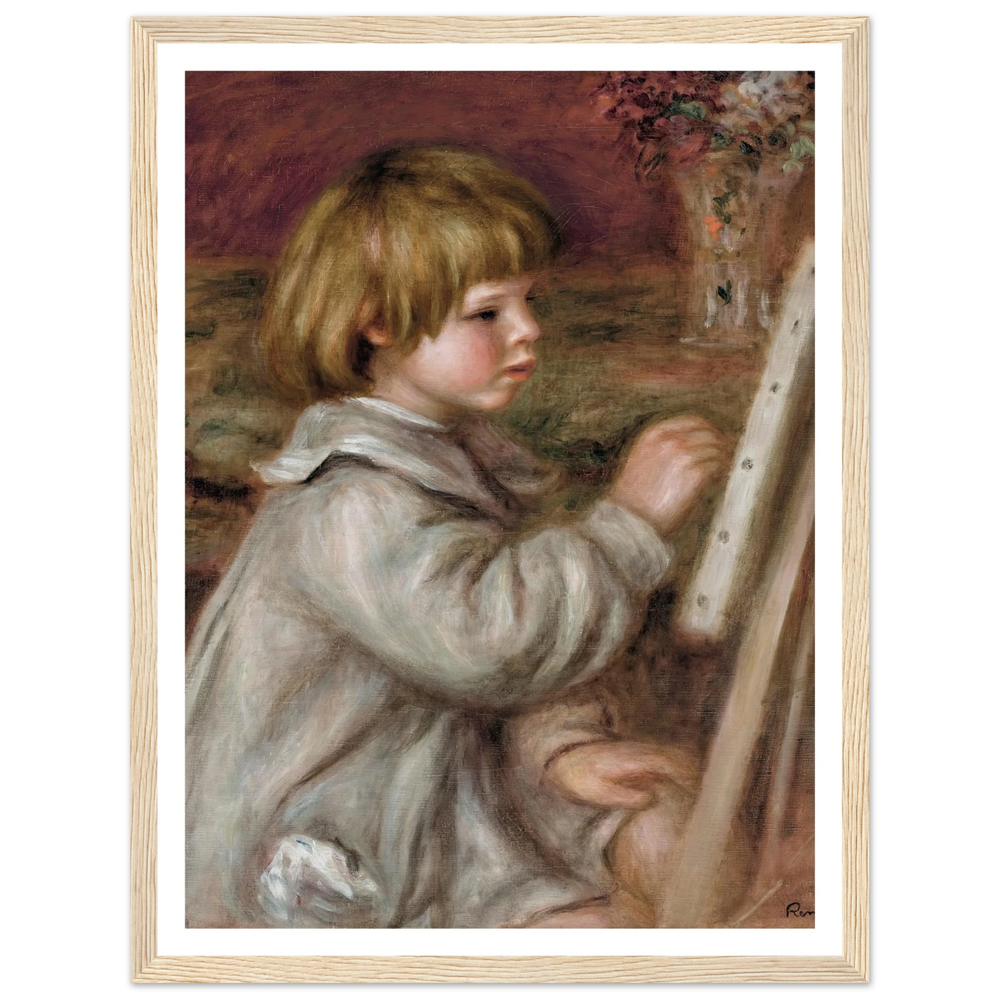 Le petit peintre (Claude Renoir) (1907) Art Print | Pierre Auguste Renoir - Framed Poster - 30x40 cm / 12x16″ - Black frame