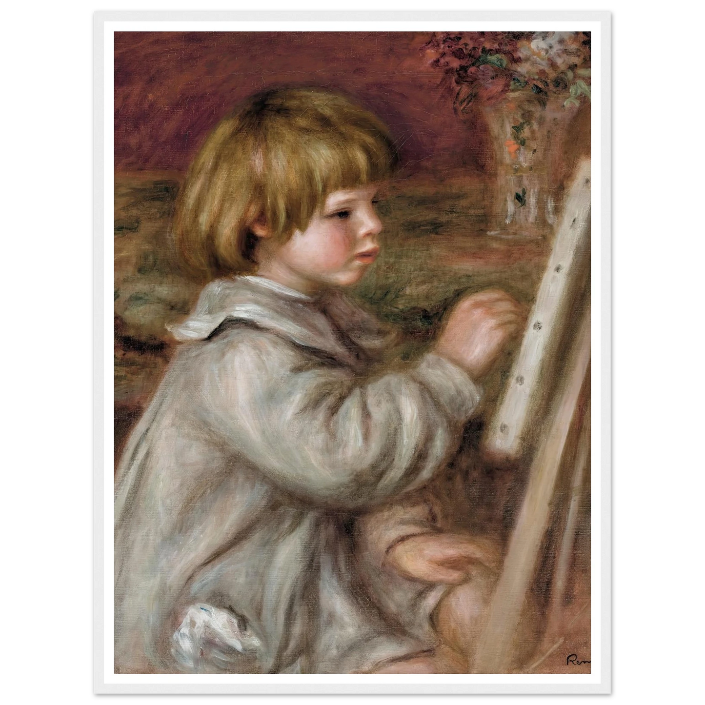 Le petit peintre (Claude Renoir) (1907) Art Print | Pierre Auguste Renoir - Framed Poster - 30x40 cm / 12x16″ - Black frame