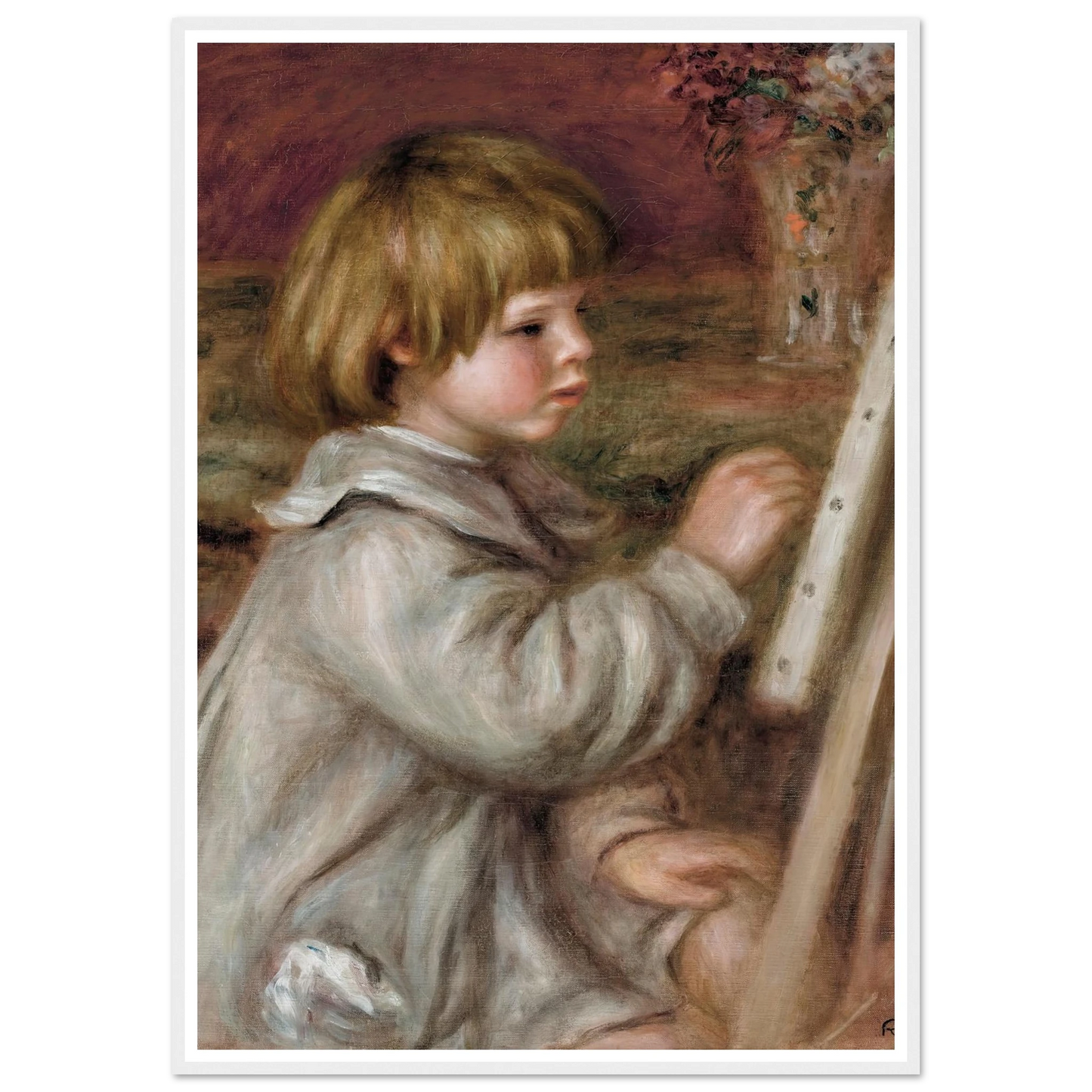 Le petit peintre (Claude Renoir) (1907) Art Print | Pierre Auguste Renoir - Framed Poster - 30x40 cm / 12x16″ - Black frame