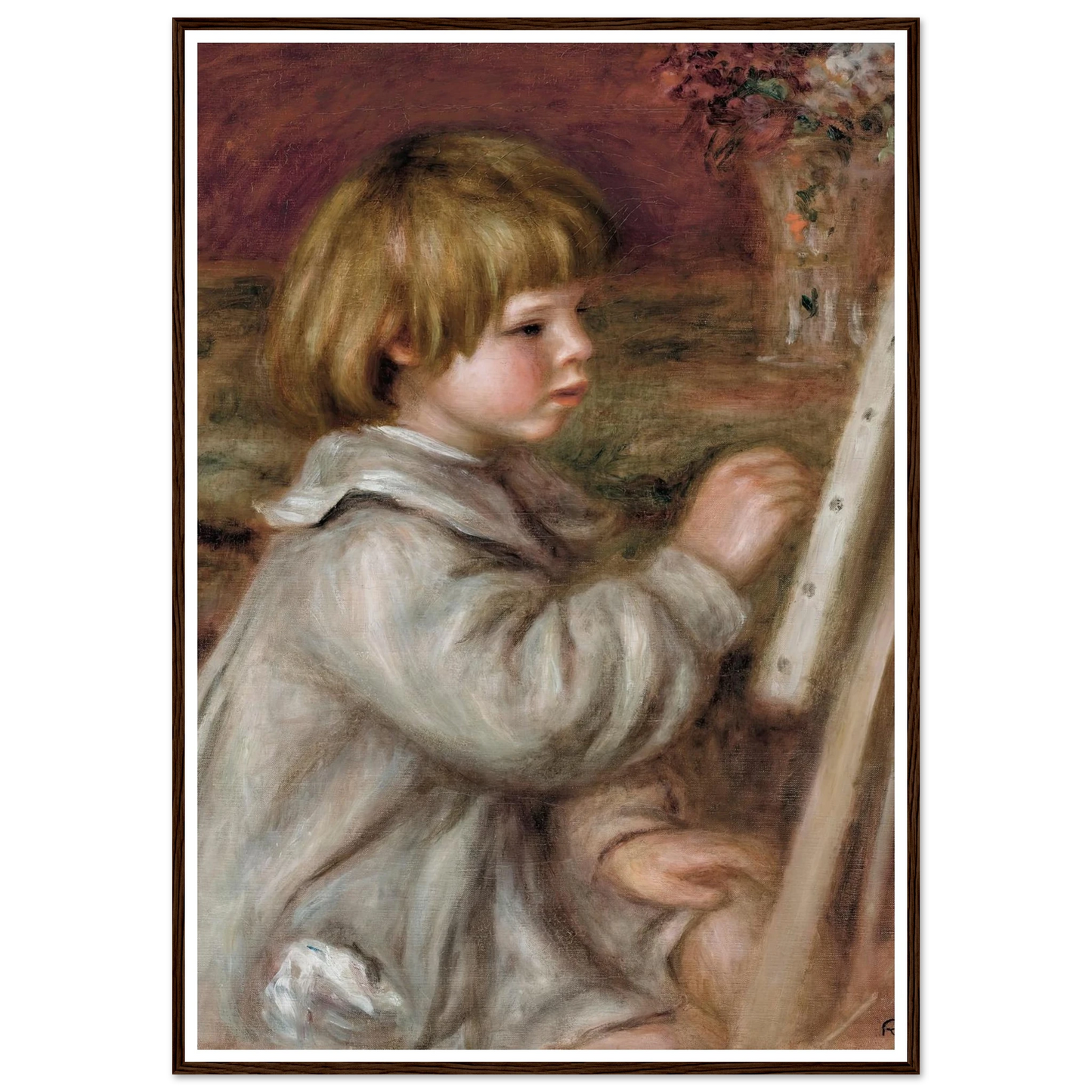 Le petit peintre (Claude Renoir) (1907) Art Print | Pierre Auguste Renoir - Framed Poster - 30x40 cm / 12x16″ - Black frame