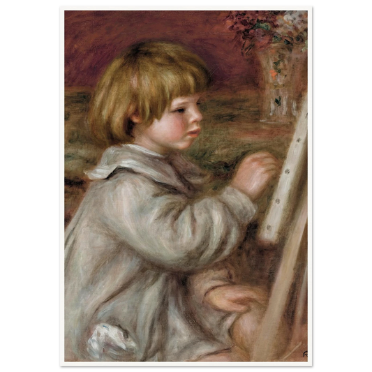 Le petit peintre (Claude Renoir) (1907) Art Print | Pierre Auguste Renoir - Framed Poster - 30x40 cm / 12x16″ - Black frame