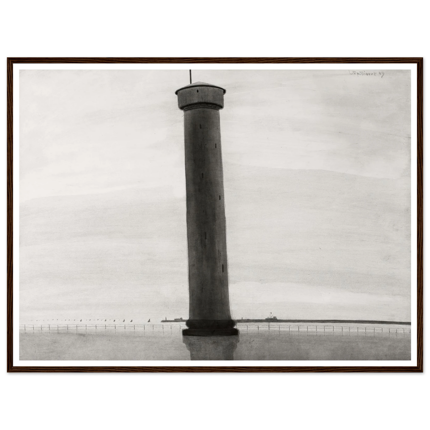 Le Phare aux signaux [De vuurtoren] (1909) Art Print | Leon Spilliaert - Framed Poster - 30x40 cm / 12x16″ - Black frame