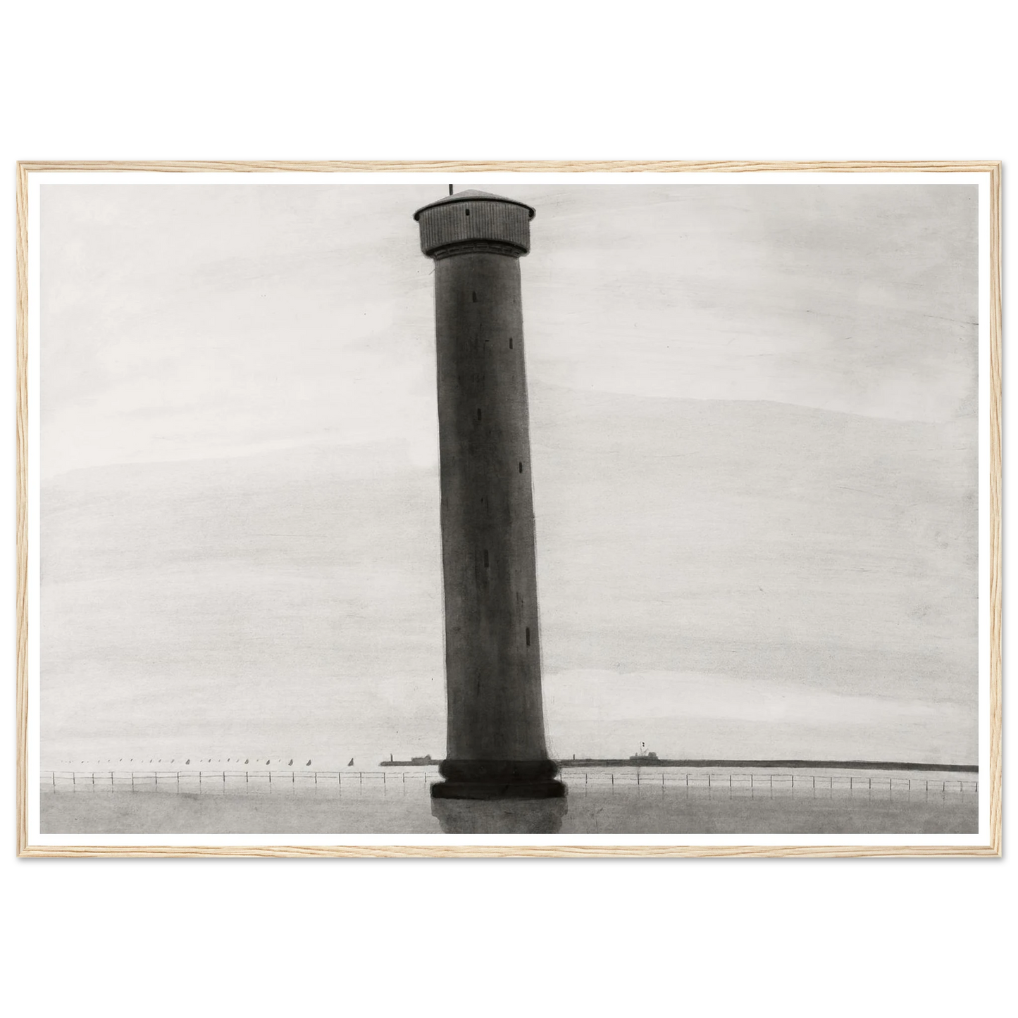 Le Phare aux signaux [De vuurtoren] (1909) Art Print | Leon Spilliaert - Framed Poster - 30x40 cm / 12x16″ - Black frame