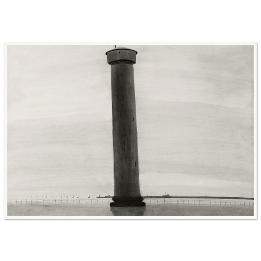 Le Phare aux signaux [De vuurtoren] (1909) Art Print | Leon Spilliaert - Framed Poster - 30x40 cm / 12x16″ - Black frame