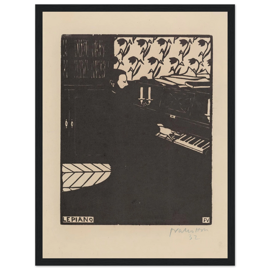 Le piano (1896) Art Print | Felix Vallotton - Framed Poster - 30x40 cm / 12x16″ - Black frame