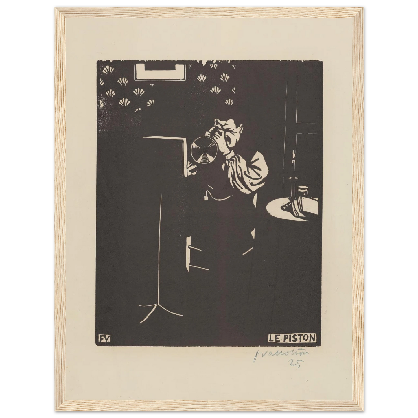 Le piston (1897) Art Print | Felix Vallotton - Framed Poster - 30x40 cm / 12x16″ - Black frame