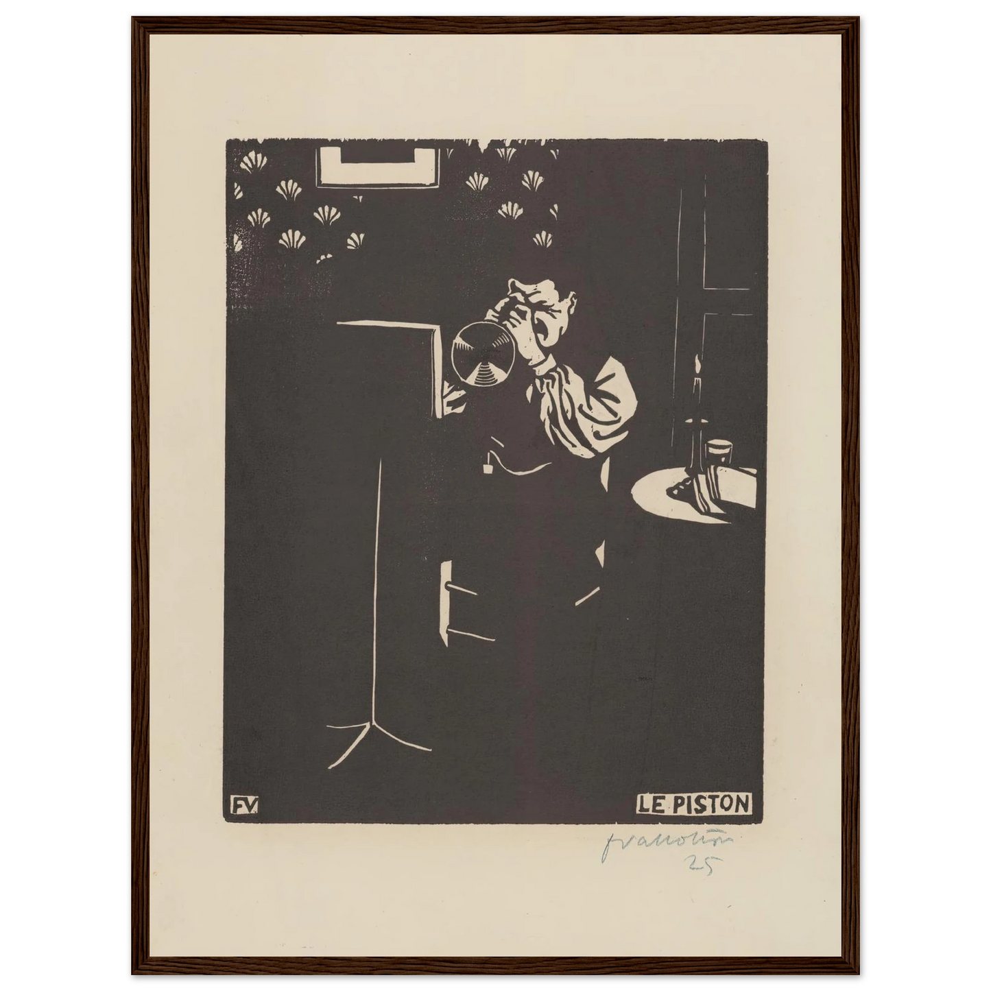 Le piston (1897) Art Print | Felix Vallotton - Framed Poster - 30x40 cm / 12x16″ - Black frame