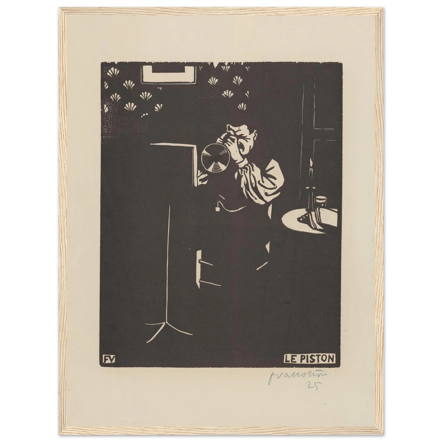 Le piston (1897) Art Print | Felix Vallotton - Framed Poster - 30x40 cm / 12x16″ - Black frame