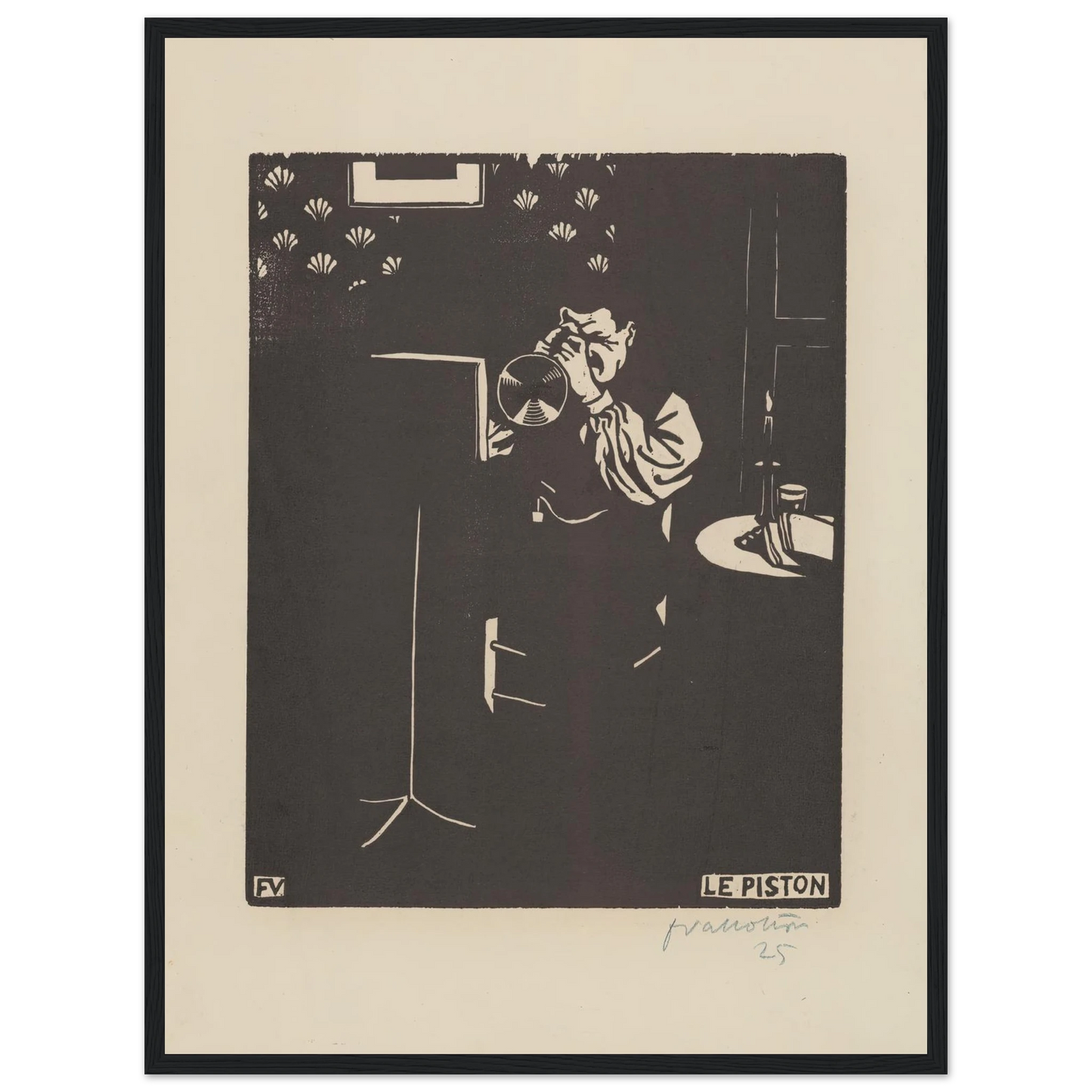 Le piston (1897) Art Print | Felix Vallotton - Framed Poster - 30x40 cm / 12x16″ - Black frame