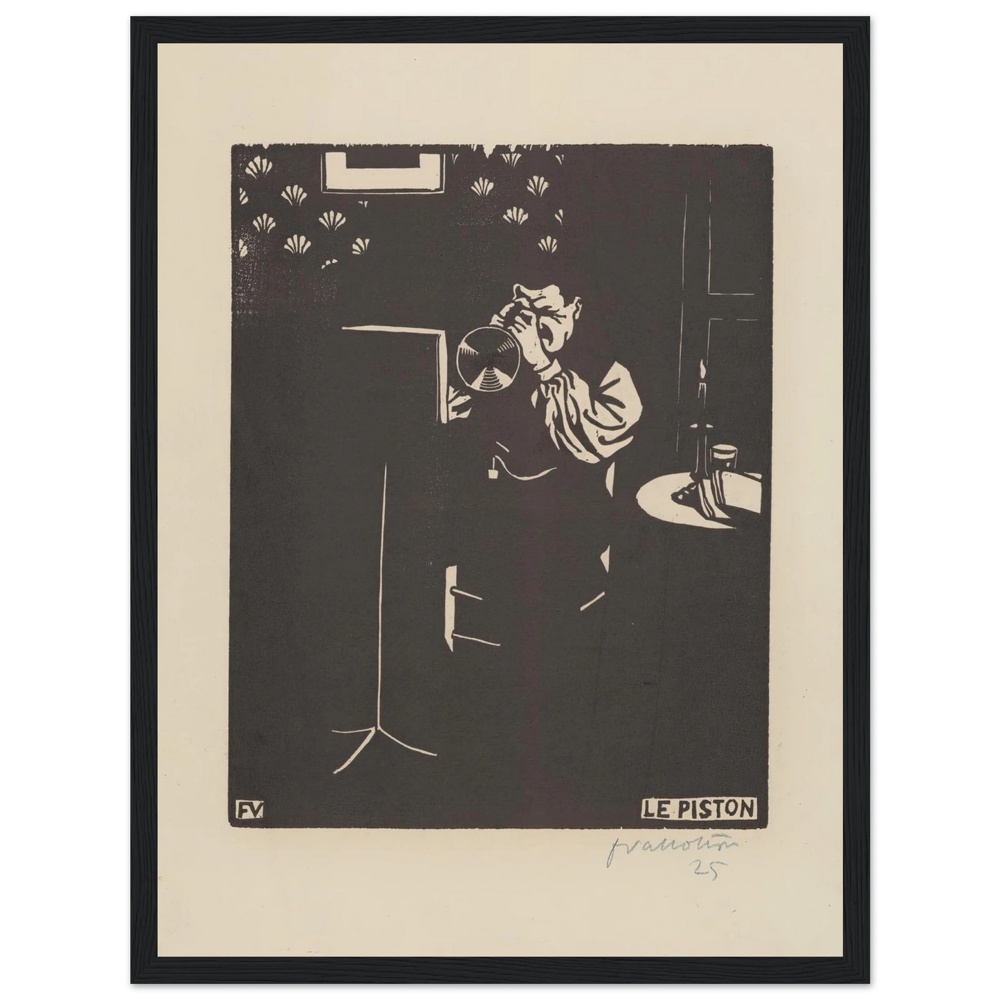 Le piston (1897) Art Print | Felix Vallotton - Framed Poster - 30x40 cm / 12x16″ - Black frame